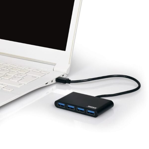 Port USB3.0 to 4 x USB3.0 5Gbps 4 Port Hub - Black - Image 3