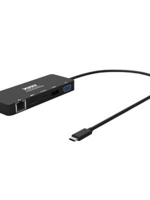 Port USB Type-C to 1 x RJ45|1 x USB3.0 SS|1 x Type-C 85W PD|1 x HDMI2.0|1 x VGA 30cm Cable Dock - Black