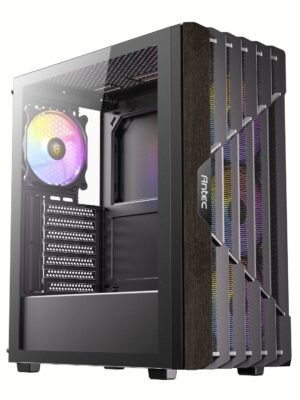 Antec AX63 Wood ARGB ATX Mid Tower Gaming Chassis - Black