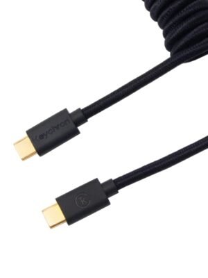 Keychron Coiled Aviator Cable - Black/Straight