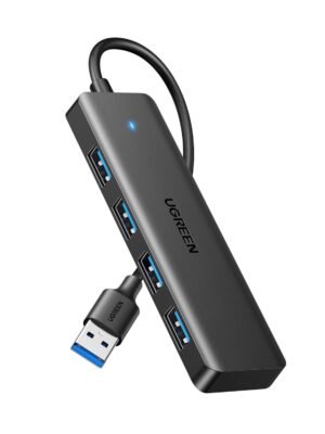 UGREEN 4-in-1 USB 3.0 Hub - High-Speed 5Gbps Data Transfer - Grey