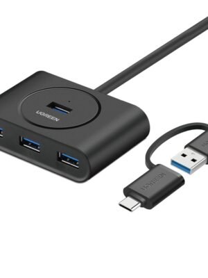 UGREEN 4-Port USB 3.0 Hub with Micro USB | 5Gbps Data Transfer - 0.5m