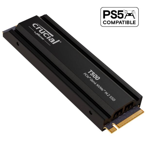 Crucial T500 1TB M.2 NVMe Gen4 with Heatsink NAND SSD - Image 2