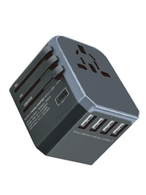 GIZZU Quad-USB Type-C 5.6A Universal Travel Adapter - Black