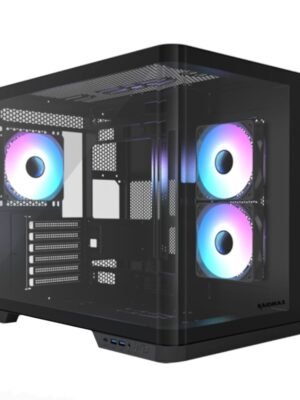 Raidmax I630 ATX | Micro-ATX | ITX ARGB Mid-Tower Dual Chamber Curved Glass Gaming Chassis - Black