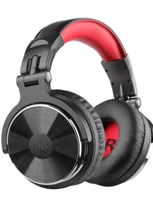 Oneodio Pro 10 Professional Wired Over Ear DJ and Studio Monitoring Headphones - Red/Black