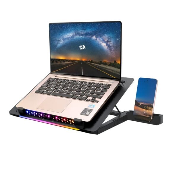 REDRAGON Dual USB 5 Fan RGB Gaming Notebook Stand - Image 6
