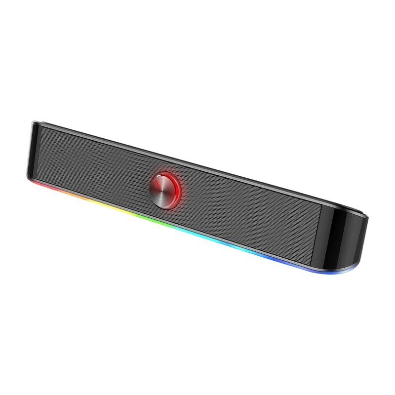 REDRAGON 2.0 Sound Bar ADIEMUS 2 x 3W RGB USB|Aux PC Gaming Speaker - Black - Image 2