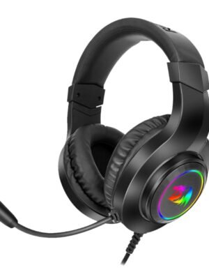 REDRAGON Over-Ear HYLAS Aux (Mic and Headset)|USB (Power Only)RGB Gaming Headset - Black
