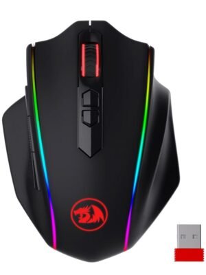 REDRAGON VAMPIRE ELITE Wireless 16000DPI|8 Button|Ergonomic Design|P3335 Optical Sensor|Type-C Cable|RGB Backlit Gaming Mouse - Black