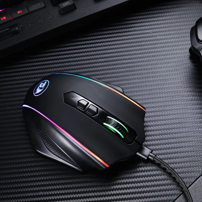 REDRAGON VAMPIRE ELITE Wireless 16000DPI|8 Button|Ergonomic Design|P3335 Optical Sensor|Type-C Cable|RGB Backlit Gaming Mouse - Black - Image 3