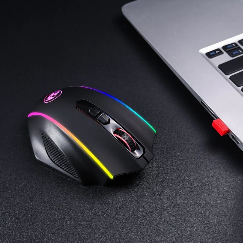 REDRAGON VAMPIRE ELITE Wireless 16000DPI|8 Button|Ergonomic Design|P3335 Optical Sensor|Type-C Cable|RGB Backlit Gaming Mouse - Black - Image 6