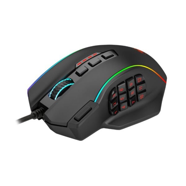 REDRAGON PERDICTION 4 12400DPI RGB MMO Ergo Gaming Mouse - Black - Image 4