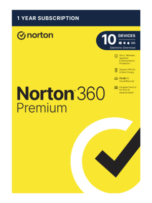 Norton 360 Premium 75GB – 10 Devices (Physical Package)
