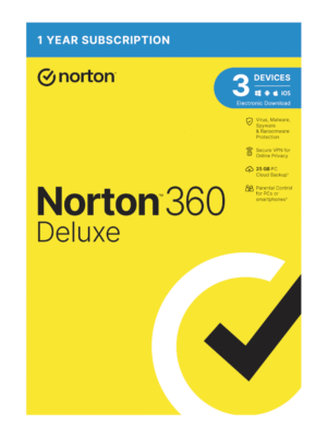 Norton 360 Deluxe 25GB - 3 Devices (Physical Package)