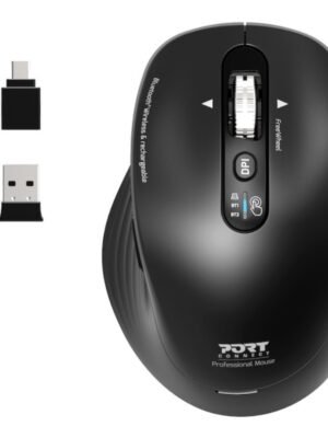Port Connect Business 2.4GHz Rechargeable Bluetooth Wireless Mouse - Black