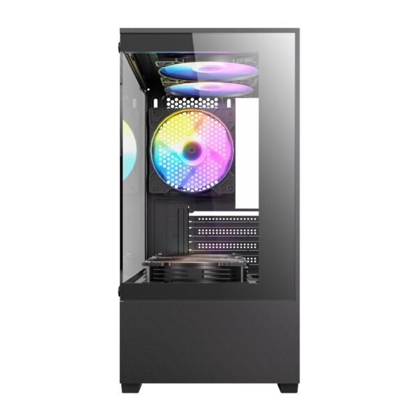 Antec VCX100M RGB Elite ATX, Micro-ATX, ITX Mini Tower Gaming Chassis – Black - Image 3