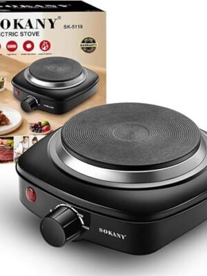 SOKANY SINGLE SOLID PLATE STOVE BLACK