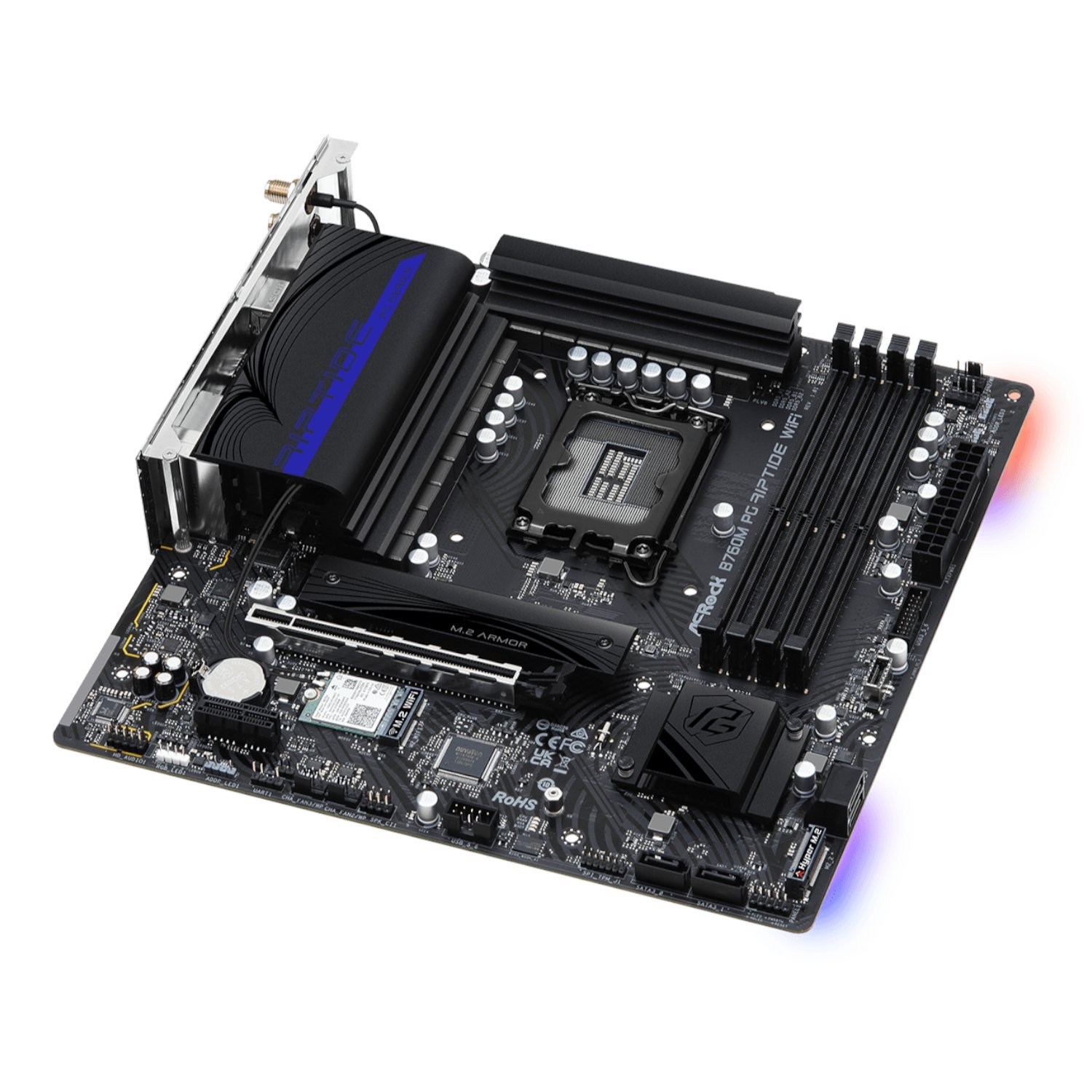 ASRock B760M PG Riptide Wi-Fi Intel LGA1700 Micro-ATX Motherboard - Image 3