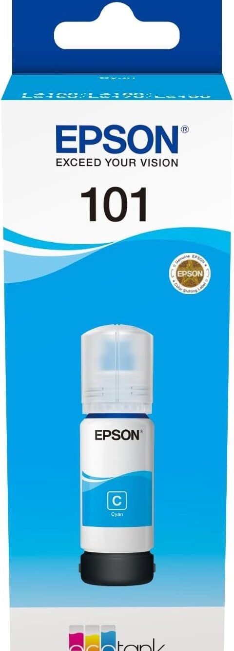 The Epson EcoTank Cyan Ink Bottle (70ml)