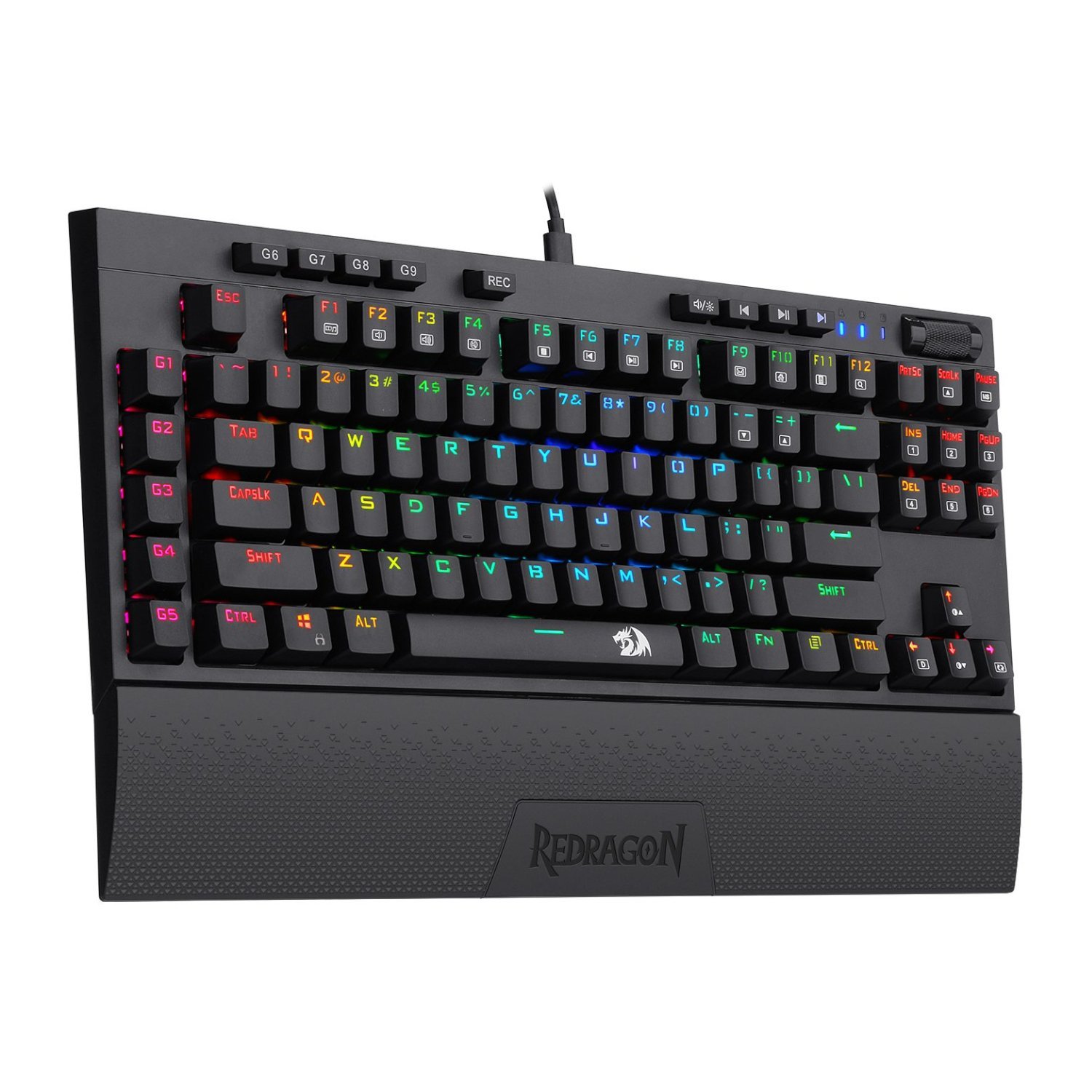 Redragon K588 RGB Pro BROADSWORD TKL Mechanical Wired Gaming Keyboard - Black - Image 3