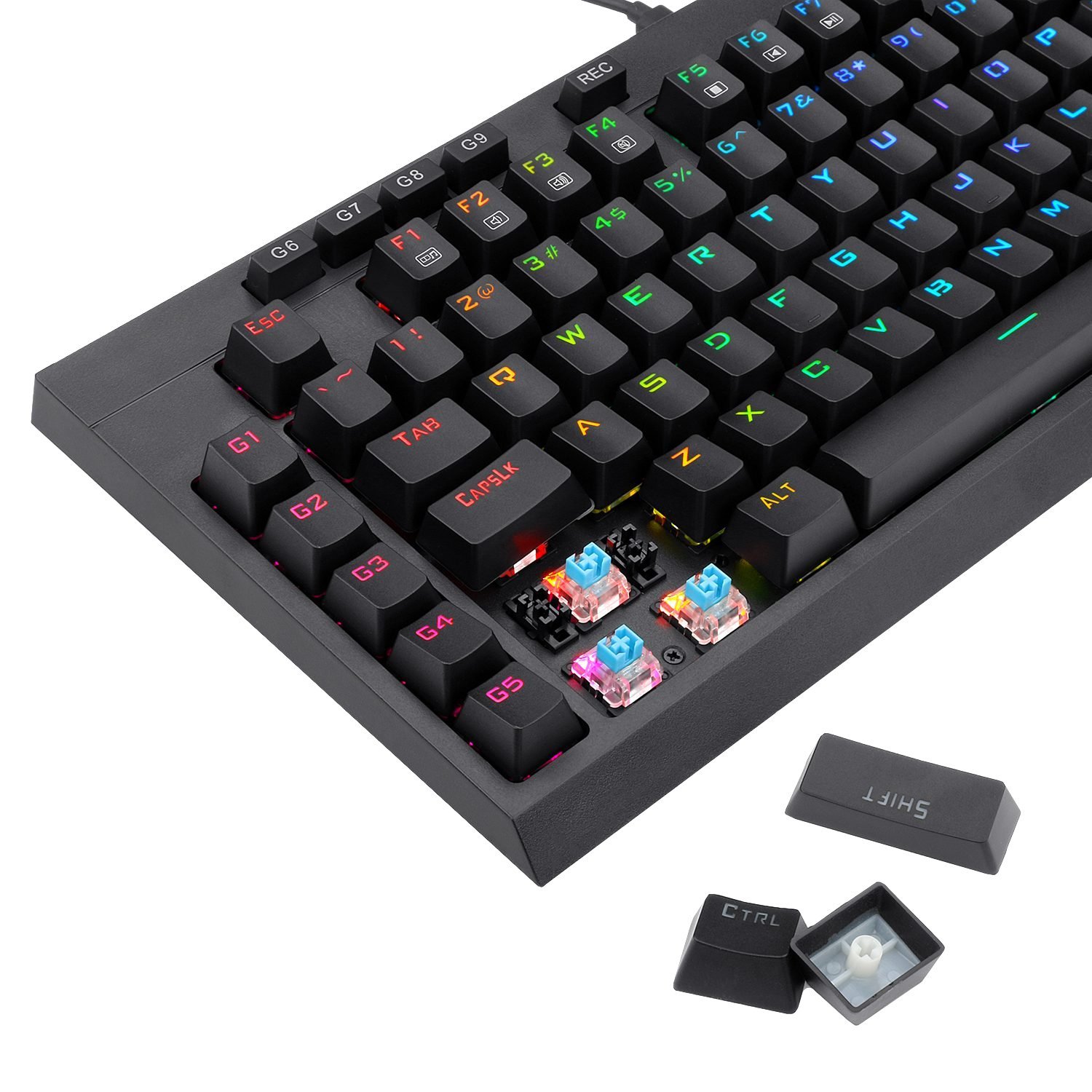 Redragon K588 RGB Pro BROADSWORD TKL Mechanical Wired Gaming Keyboard - Black - Image 6