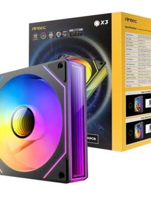 Antec VISION PWM 120mm ARGB Reverse Infinity Mirror Case Fan 3 Pack Black