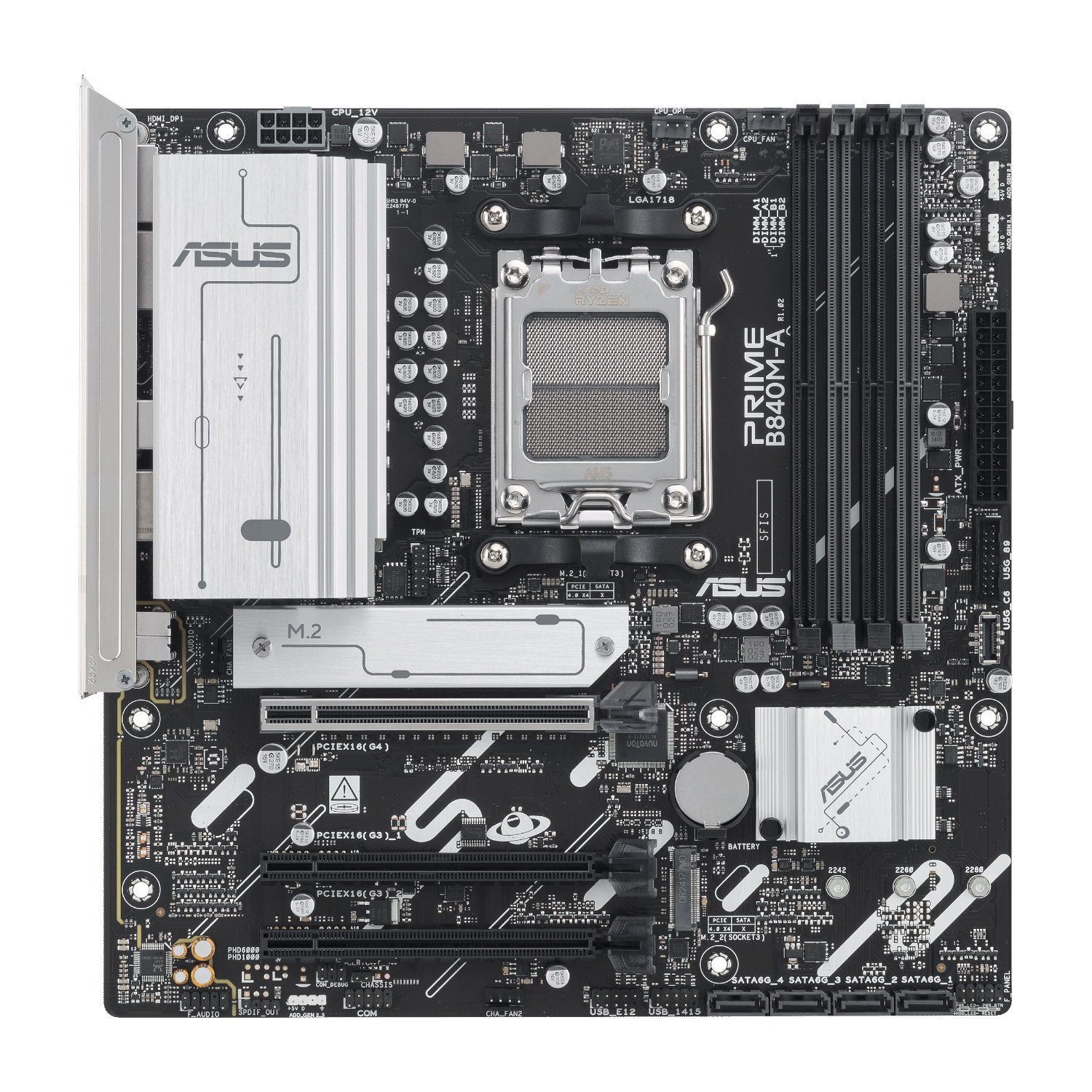 Asus PRIME H840M-A-CSM AM5 Micro ATX Motherboard - Image 2