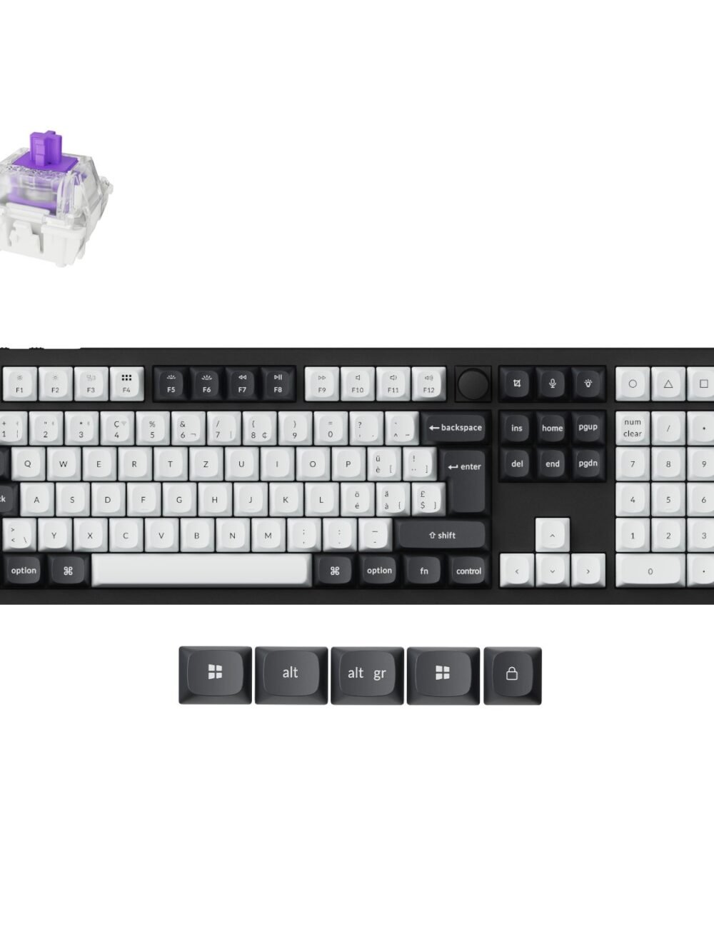 Keychron Q6 HE QMK Full-size Wireless Custom Mechanical Keyboard (Nebula Switch) – Carbon Black