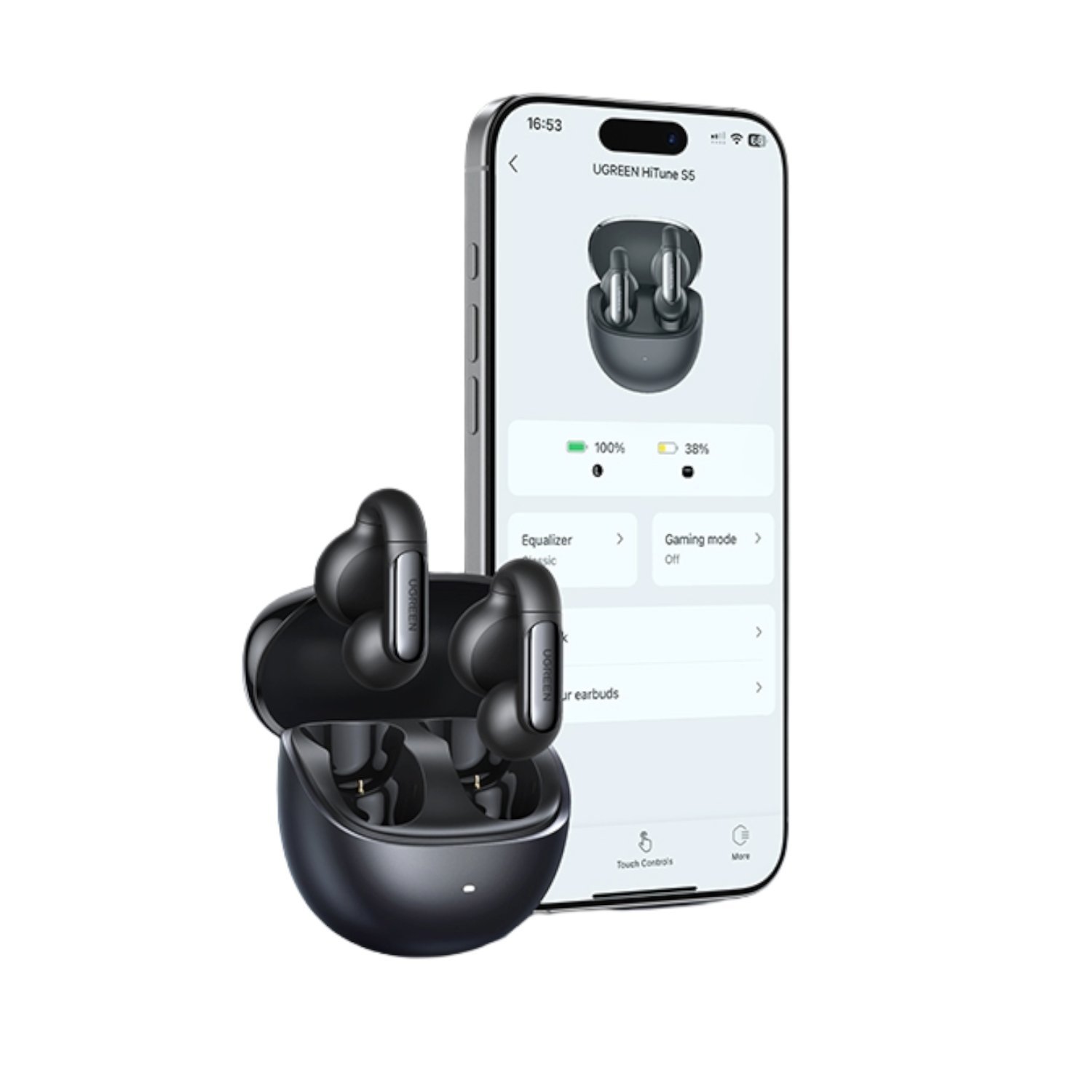 UGreen HiTune S5 Open-Ear TWS Earbuds–Black - Image 3