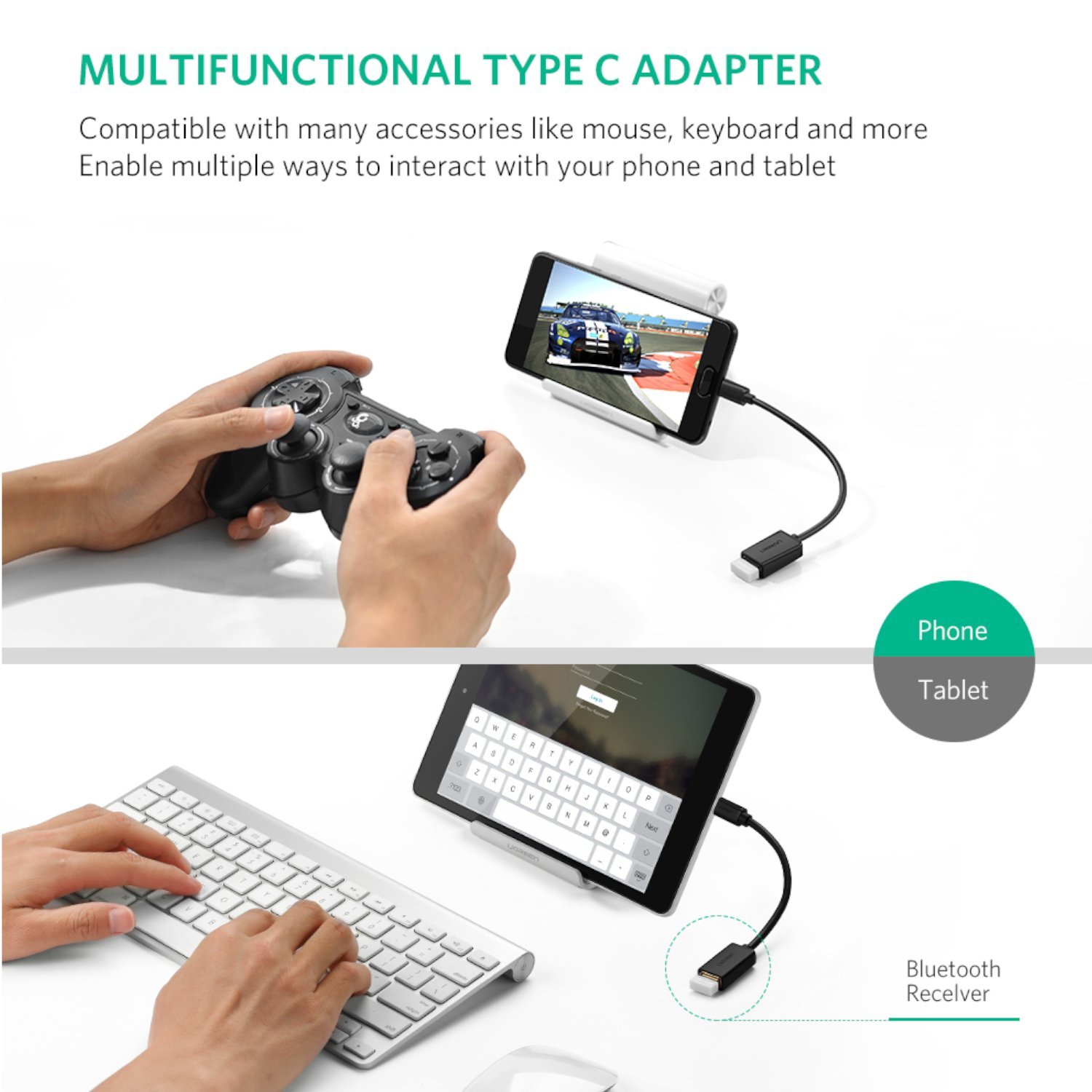 UGreen Type-C to USB-A Adapter (Male to Female, 15cm)– Black - Image 5