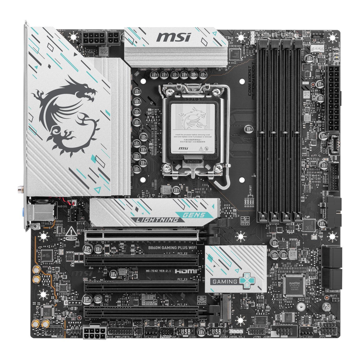 MSI B860M Gaming PLUS WIFI Intel LGA1851 DDR5 M-ATX Motherboard - Image 2