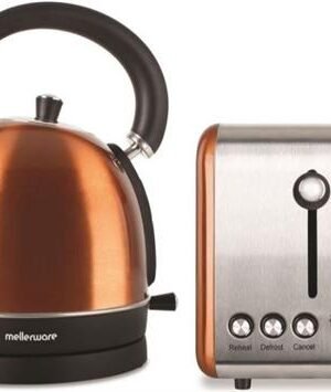 Mellerware Stainless Steel Copper Toaster And Kettle Combo Set