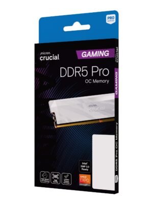 Crucial Pro 16GB 6400Mhz DDR5 Desktop OC Gaming Memory - White
