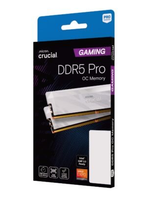 Crucial Pro Overclocking DDR5-6400 32GB Desktop Gaming Memory Kit (16GB x 2) – White