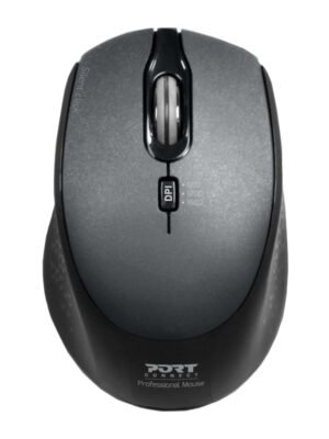 Port Connect Silent 1600DPI 3 Button Wireless Mouse - Black