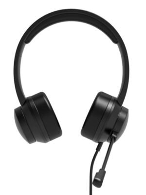 Port Connect USB Headset 1.8m Cable with Mic and Padded/Soft Cushions Black