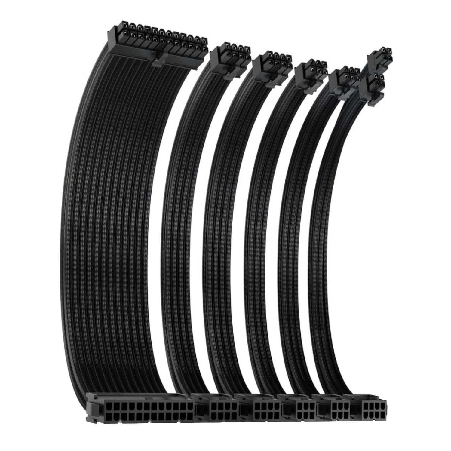 Antec 300mm Sleeved Braided Power Extension Cable Kit - Black - Image 2