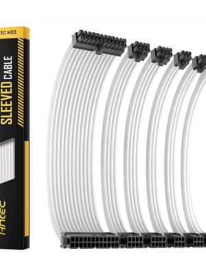 Antec 300mm Sleeved Braided Power Extension Cable Kit – White