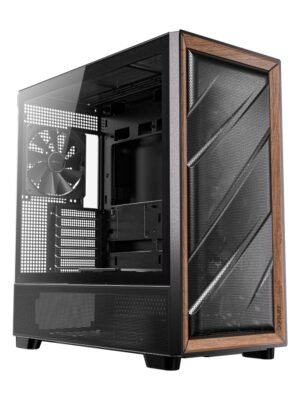 Antec FLUX ATX WOOD Mid Tower Gaming Chassis – Black