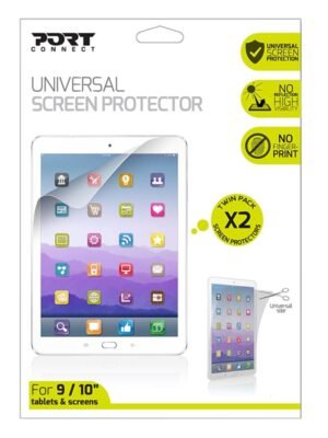 Port Connect Universal Screen Protector for 11" Tablets Twin Pack - Clear