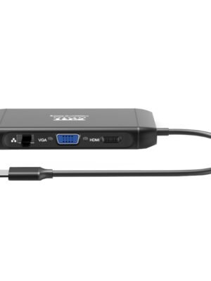 Port USB Type-C 4 x USB3.1|1 x Aux|Micro+SD Card Reader|1 x RJ45|1 x HDMI|1 x VGA|1 x Type-C PD Dock 100W - Black