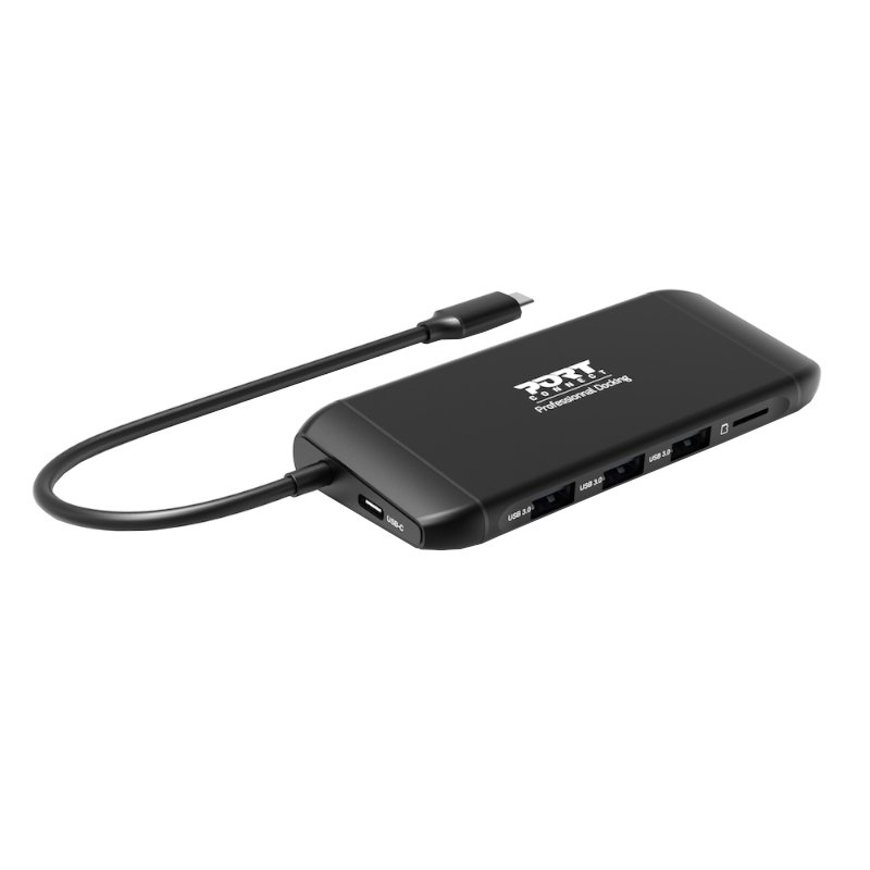 Port USB Type-C 4 x USB3.1|1 x Aux|Micro+SD Card Reader|1 x RJ45|1 x HDMI|1 x VGA|1 x Type-C PD Dock 100W - Black - Image 3