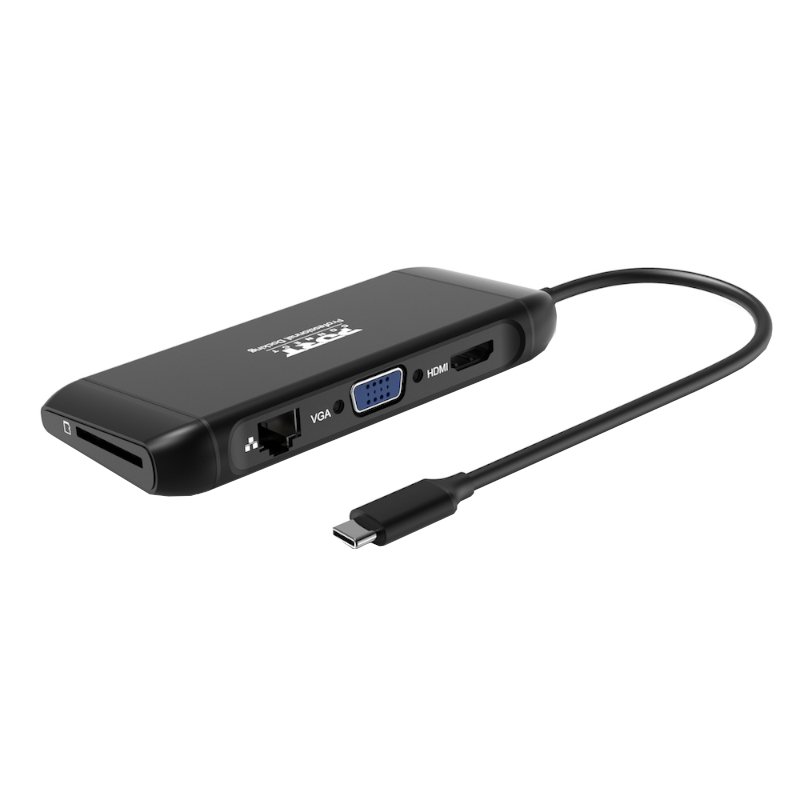 Port USB Type-C 4 x USB3.1|1 x Aux|Micro+SD Card Reader|1 x RJ45|1 x HDMI|1 x VGA|1 x Type-C PD Dock 100W - Black - Image 4