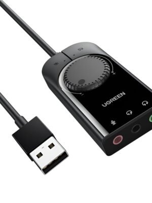 UGREEN CM129-40964 USB-A to 3.5mm External Stereo Sound Adapter - Black