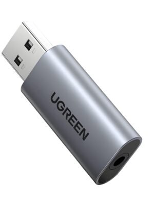 UGREEN CM383-80864 USB-A to 3.5mm Audio Jack External Sound Adapter - Silver