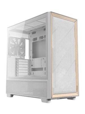 Antec FLUX Mid-Tower E-ATX Gaming Chassis Wood Front Panel - White