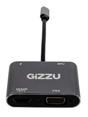 Gizzu 4-in-1 Type-C to HDMI/VGA/USB3.0 Hub