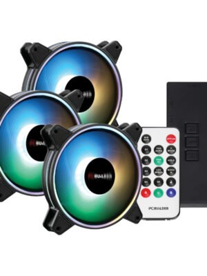 PCBuilder Tempest Chill Fan Kit 3x120MM Dual Glow ARGB Fan + Controller + RF Remote