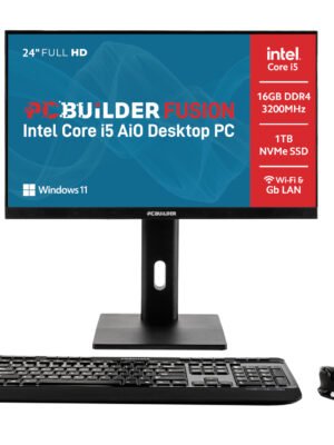 PCBuilder FUSION 24″ Intel Core i5-14400 Windows 11 AiO Desktop PC